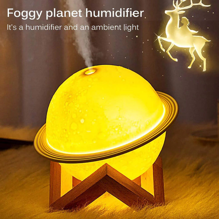 2-in-1 Moon Lamp Humidifier - 3D LED Night Light & USB Rechargeable Humidifier with Stand, Perfect Gift for Kids & Lovers, 330ml Capacity, Ideal Bedroom Home Decor