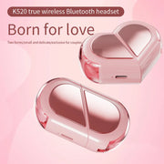 Heartbeat Harmony: Fashionable Bluetooth Wireless Heart-Shaped TWS Earbuds for Women