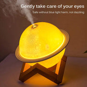 2-in-1 Moon Lamp Humidifier - 3D LED Night Light & USB Rechargeable Humidifier with Stand, Perfect Gift for Kids & Lovers, 330ml Capacity, Ideal Bedroom Home Decor