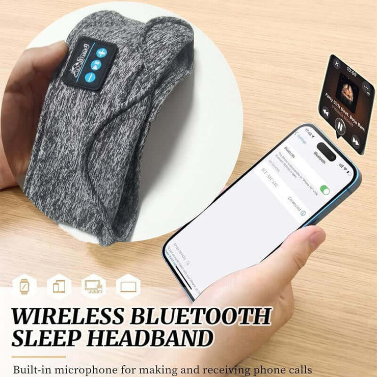 New Foldable Wireless Bluetooth Sleeping Headphones with Eye Mask for Side Sleeper Sports, for Work and School - Best Gift for Audio and Video - Earbud