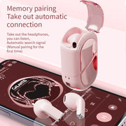 Heartbeat Harmony: Fashionable Bluetooth Wireless Heart-Shaped TWS Earbuds for Women