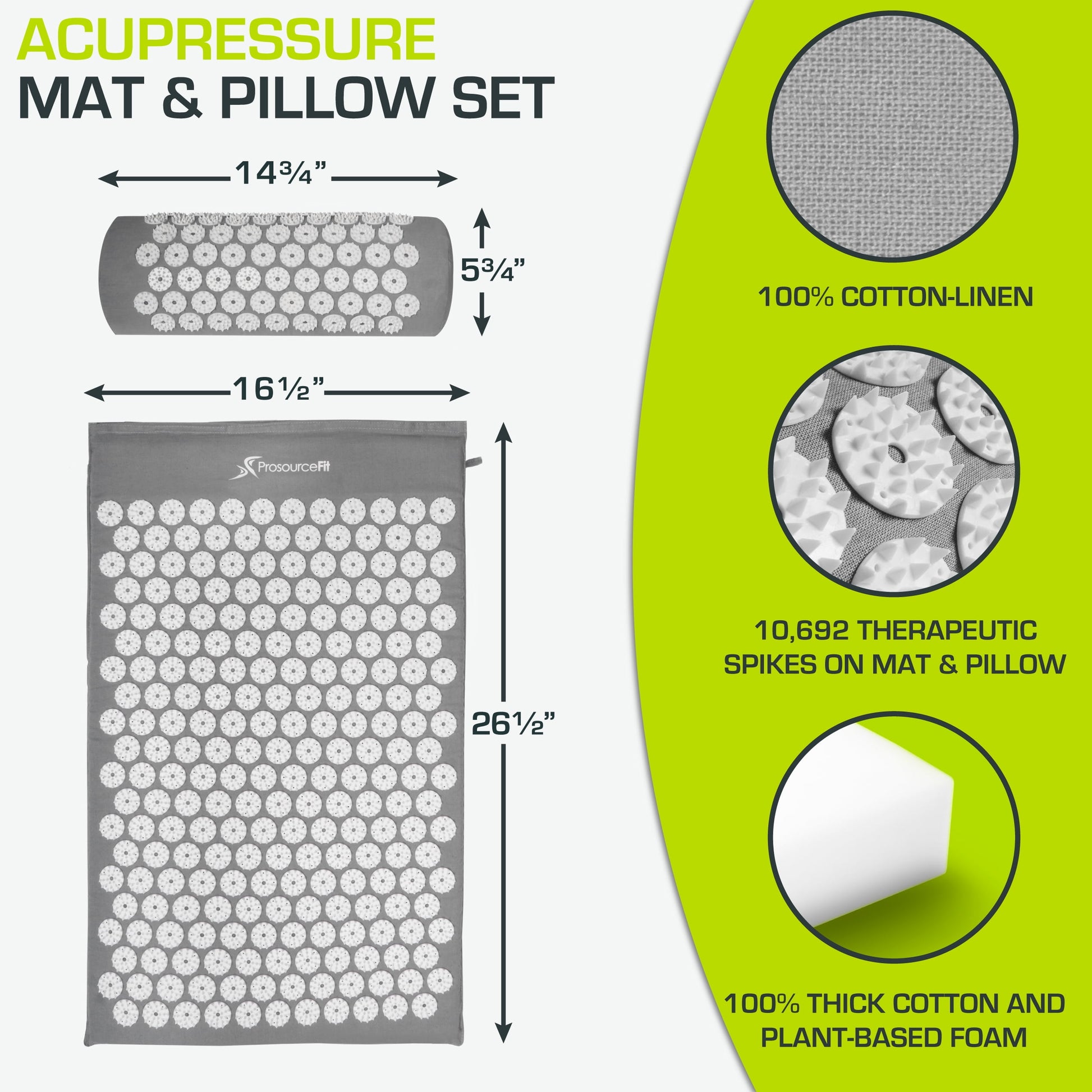 Acupressure Mat & Pillow Set
