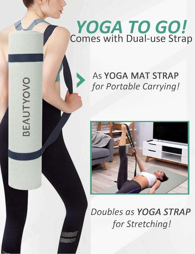 Non-Slip Yoga Mat With Strap