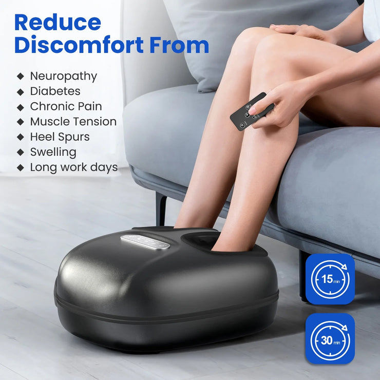 Shiatsu Foot Massager with Heat for Tired Foot Blood Circulation up to Size 11, Black