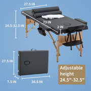 2 Bolster Hanger Massage Table Mt-Tsf2-Black, Black