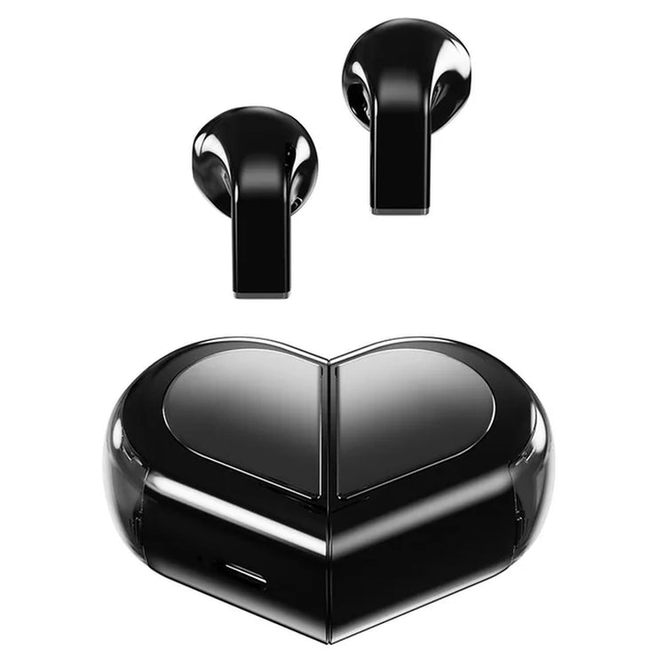 Heartbeat Harmony: Fashionable Bluetooth Wireless Heart-Shaped TWS Earbuds for Women