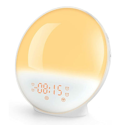 Digital Sunrise Alarm Clock with Adjustable Brightness, FM Radio, and Snooze Function – Wake Up Gently with Natural Light - DBJ Global