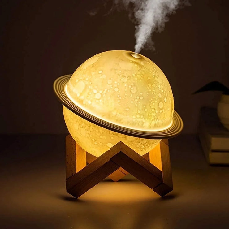 2-in-1 Moon Lamp Humidifier - 3D LED Night Light & USB Rechargeable Humidifier with Stand, Perfect Gift for Kids & Lovers, 330ml Capacity, Ideal Bedroom Home Decor