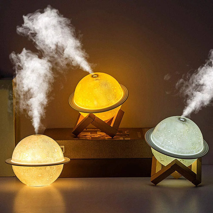 2-in-1 Moon Lamp Humidifier - 3D LED Night Light & USB Rechargeable Humidifier with Stand, Perfect Gift for Kids & Lovers, 330ml Capacity, Ideal Bedroom Home Decor