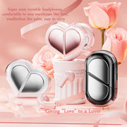 Heartbeat Harmony: Fashionable Bluetooth Wireless Heart-Shaped TWS Earbuds for Women